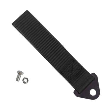 Imagem de Kit Tow Strap Fita Cinta Reboque Para-Choque Preto Estilo Br