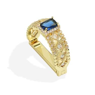 Imagem de YYBONNIE Anel masculino de cristal cintilante, fecho de gravata, prendedor de gravata, acessórios de gravata com caixa para presente de joias de casamento, Dourado, G