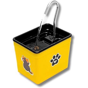 Imagem de Bebedouro Fonte De Água Para Gatos - Silencioso E Econômico (Amarelo, 1,8L)