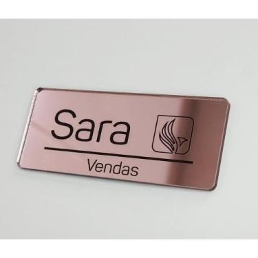 Imagem de Crachá Boton magnético em acrílico - Acrinato Acrilicos, Rosé