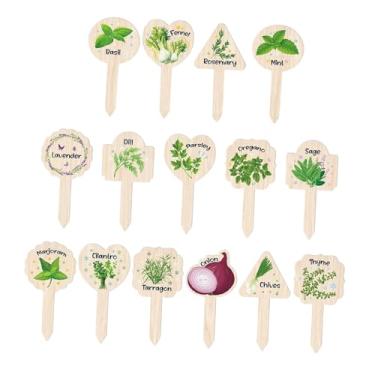 Imagem de Fenteer 15 Peças de Etiquetas de Plantas, Etiquetas de Madeira para Mudas, Vegetação E Jardinagem