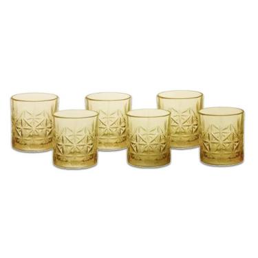 Imagem de Jogo com 6 Copo Clarice 350ml Vidro Resistente Cor Ambar para Água Suc