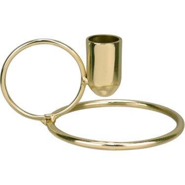 Imagem de CASTIÇAL PORTA VELA DECORATIVO HOME&CO METAL 6x12x12cm DOURADO