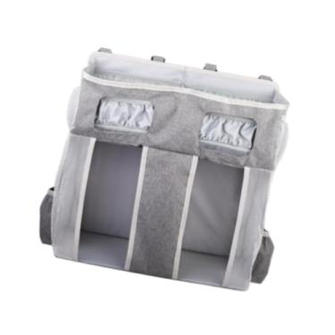 Imagem de IEUDNS Organizador de fraldas suspenso, organização de berçário, berços, brinquedos infantis, vários compartimentos, cama para meninos e meninas, empilhador, Cinza