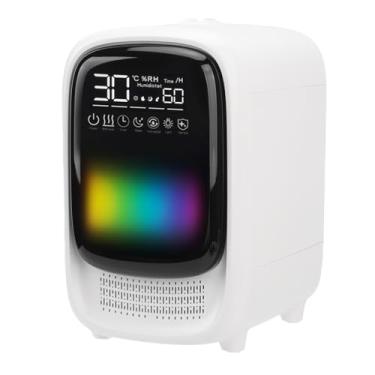 Imagem de Depisuta Umidificador Pequeno, 4 Em 1 Umidificadores Grandes De Névoa Fria De 3,5 L Com Difusor De óleos Essenciais Alto-Falante Bluetooth Luz LED Colorida Controle Remoto (Plugue dos EUA 100-240V)
