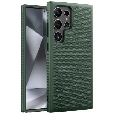 Imagem de Vihibii Capa para Samsung Galaxy S24 Ultra, Slim & Fit Elegante Textura Antiderrapante, Proteção contra Quedas de Grau Mil, Capa Protetora à Prova de Choque Galaxy S24 Ultra 5G 17.3 cm 2024, Verde