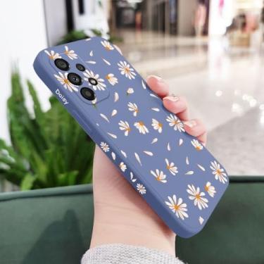 Imagem de Capa de telefone margaridas para Samsung A54 A34 A24 A73 A53 A33 A23 A56 A36 A26 A16 A14 A13 A06 A72 A52 A52S A32 A22 A15 A25 A35 A55 4G 5G, azul claro 2, para A52 5G