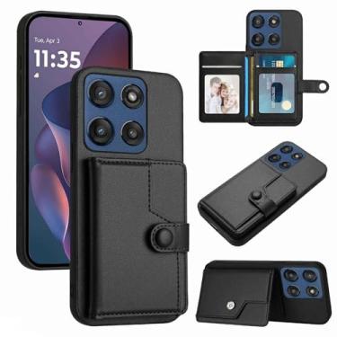 Imagem de Moment Dextrad Capa para Moto G Stylus 2025 com porta-cartões, carteira com 5 compartimentos múltiplos, bloqueio RFID, proteção de camada dupla de couro TPU interior, capa flip com suporte para Moto G