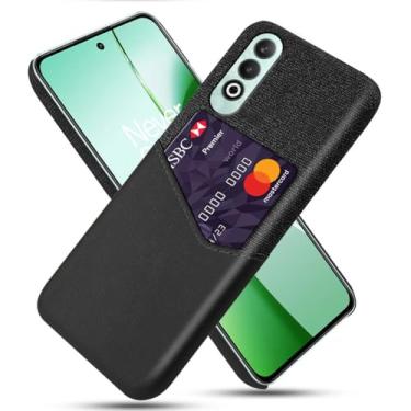 Imagem de Capa para Oneplus Nord CE4 5G,Tela e tampa de couro PU,Antideslizante,360°cobertura completa à prova de choque com 1 slot de cartão atrás,Prevenção de queda-Black