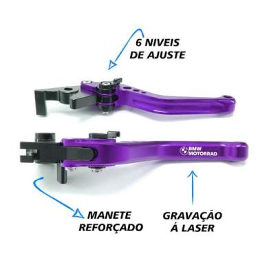 Imagem de Manete Esportivo Reforçado Gravado A Laser BMW Enduro Megamoto K1200r 
