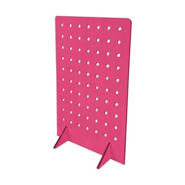 Imagem de Suporte de exibição de pegboard para joias, feiras de artesanato, venda, eventos de fornecedores, ferramentas, organizador de acessórios para quadro de pinos, médio 20 cm C x 11 cm L x 30 cm A, rosa
