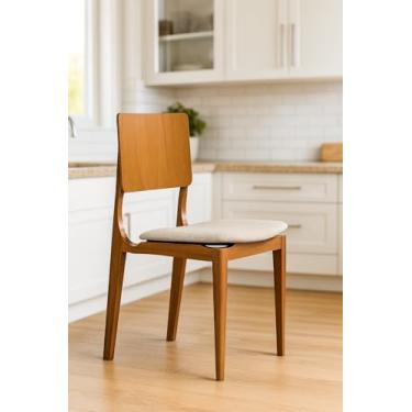 Imagem de Kit 6 Cadeiras Turmalina Linho Bege Encosto Laminado Madeira Mel