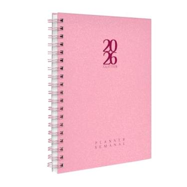 Imagem de Agenda 2026 Planner Semanal Solid Glitter Cores Rosa E Pink