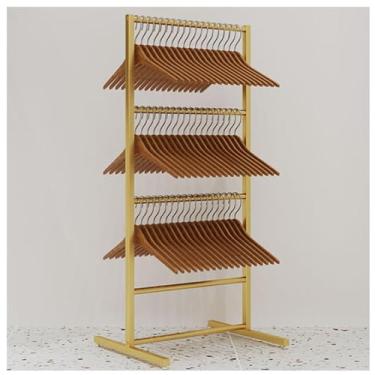 Imagem de Cabide De Roupas, Rack De Armazenamento, Cabide De Empilhador, Organizador, Suporte, Suporte De Cabide De Metal, Armário, Lavanderia, Organização, Prateleiras De Shop, Gold, 80CM×40CM×80CM
