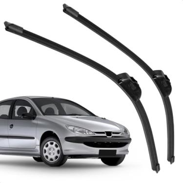 Imagem de Par Palheta Dianteira Limpadora De Para Brisa Peugeot 206 Cc Sw 1998 A 2009 De Silicone