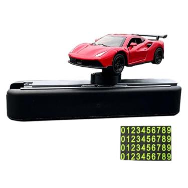 Imagem de Milageto Brinquedo Modelo de Carro 1/64 com Placa de Estacionamento, Acessórios Automotivos Fáceis de Instalar, Decoração Universal para Painel de Carro, Vermelho, Tamanho real