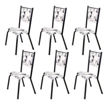 Imagem de Kit 6 Cadeiras para Sala de Jantar Ametista Katar / Preto