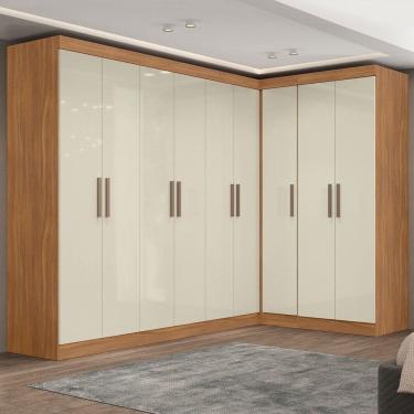 Imagem de Guarda-Roupa Casal Modulado Paris 9 Portas 2 Gavetas Cinamomo/Off - Maxel