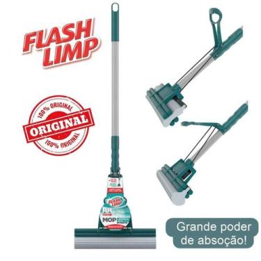 Imagem de Mop Esfregão Flash Limp Rodo Mágico Limpeza Geral Refil Secador
