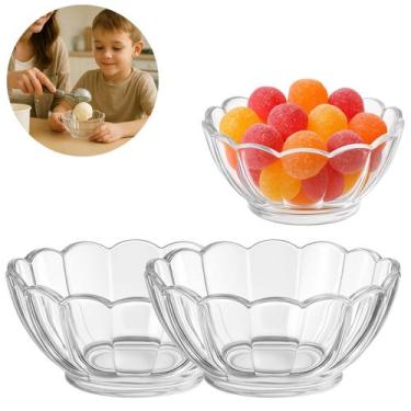 Imagem de 2 Mini Tigelas Redonda Bowl de Vidro P/ Sobremesas 150ml - Freecom
