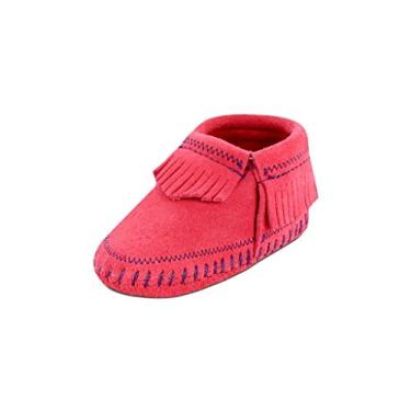 Imagem de Minnetonka Botas de mocassim Riley para meninas - 1166, Hot Pink, 1 Infant