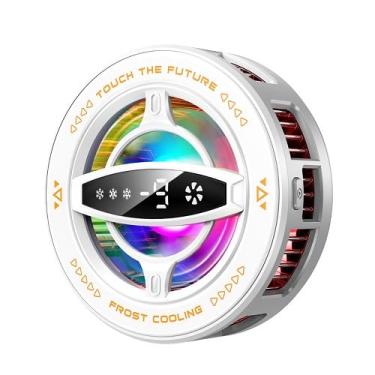 Imagem de Cooler magnético para celular com tela digital de temperatura e semicondutor RGB para jogos móveis, esportes eletrônicos, transmissão ao vivo, baixo ruído, clipe traseiro inteligente de controle de