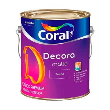 Imagem de Tinta Acrilico Fosco Decora Matte Branco 3.6l - Coral