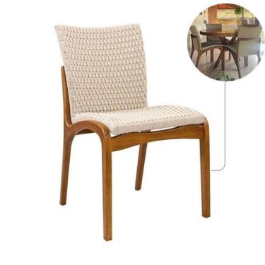Imagem de Cadeira Jantar Gramado em Madeira e Corda Náutica - NossaKasa Móveis