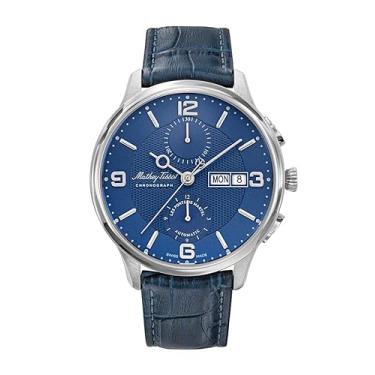 Imagem de Mathey-Tissot Edmond Chrono Relógio masculino cronógrafo automático com mostrador azul H1886CHATABU