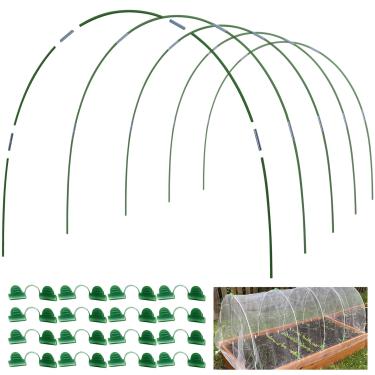 Imagem de MAXPACE Argolas de estufa para túnel de cultivo de 0,8 m ou mais largo, armação de aro de fibra de vidro sem ferrugem para tecido de jardim, estacas de jardim de suporte de plantas DIY, suprimentos de