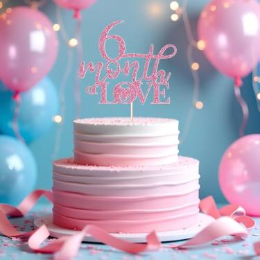 Imagem de Oh Baby Cake Topper, Baby Party Cake Decoration, New Baby Boy Girl Gender Reveal Cake Decor (6 months of love)