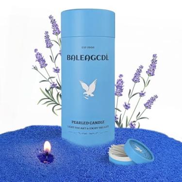 Imagem de Velas peroladas com 30 mechas – 510 g YUKCAXDLS Wild Sage Mist, perfumada, faça você mesmo, cera perolada recarregável para fazer durar até 100 horas de queima constante sem fumaça - azul escuro