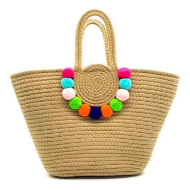 Imagem de Bolsa de praia feminina meia lua grande e resistente versatil - generi