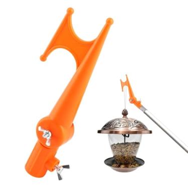 Imagem de Xiaokeis Gancho prático, gancho utilitário multiuso de plástico, durável, cotovelo ajustável, parafuso no mastro de extensão de rosca padrão para pendurar alimentadores de pássaros, luzes de Natal