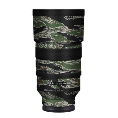Imagem de Adesivo de lente de câmera para Sony FE 100 mm F2.8 STF GM Macro Coat Wraps Film Protector Vinyl Decal Skin 100 2.8 (Tiger Stripe Camo)