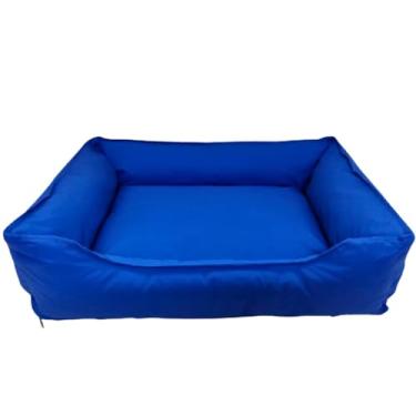 Imagem de Cama Pet GG Impermeável Lisa Premium Com Zíper Hipoalergenica 70 cm X 60 cm Gatos e Cachorros (Azul)