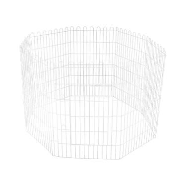 Imagem de Cercado Bragança Branco com 8 Módulos e Porta para Cães