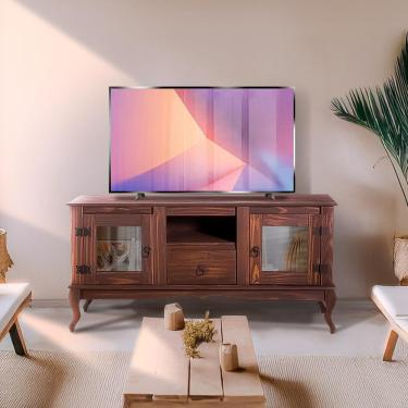 Imagem de Rack Para Tv Até 50 Polegadas Madeira Maciça Imbuia D200 Shop Jm Imbuia