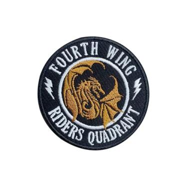 Imagem de OKOMCM Dragon Riders Quadrant Circle 7.6 cm Patch bordado a ferro, adesivos costurados de quarta asa, adesivos bordados para leitor de fantasia para roupas, mochilas, chapéus, jeans, presente de