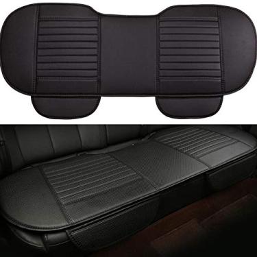 Imagem de Capas de assento traseiro de couro sintético universal EDEALYN Longas capas de assento automotivo capas de assento para assento de cadeira, capas de assento de assento para carro, capas de assento personalizadasEDEALYN preto QJ-JJ0081-R-Black