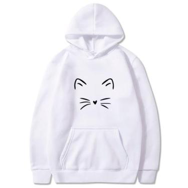 Imagem de Blusa Moletom Canguru Feminino  Gatinho Tumblr Fofo  JDK419 - JOHN CAT