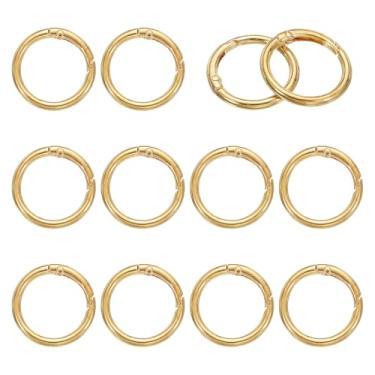 Imagem de YELARXI Anéis de metal com mola, porta-chaves de pressão de mola redonda colorido - adequado para (chaveiro - bolsa - bolsa - bolsa - cordão - artesanato faça você mesmo) pacote com 12 e 1,3 polegadas