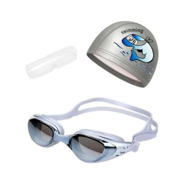 Imagem de Kit Óculos, Estojo e Touca de Natação Infantil Hero Band, Cinza golfin
