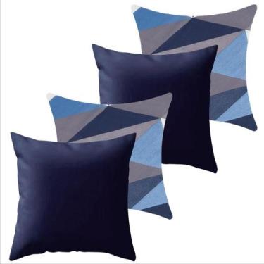 Imagem de Kit 4 Capa de Almofada 40 x 40 Malha com Zíper Lisa e Estampada - Amet