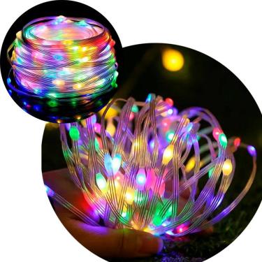 Imagem de Pisca Cordão De Natal 100 Lâmpadas LED Colorido 10M 110-220v