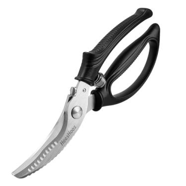 Imagem de Tesouras de aves, tesouras de cozinha resistentes - tesouras de aves para cortar ossos de frango, carne, peru, peixe, lagosta, frutos do mar e legumes, com trava de segurança e mola, pode ser lavada