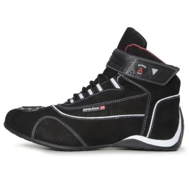 Imagem de Bota Motociclista Masculina Couro Refletivo Cano Alto