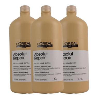 Imagem de L'Oréal Professionnel Absolut Repair Gold Quinoa Kit 3 Shampoo 1,5L - 