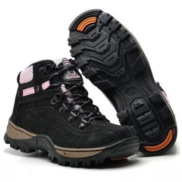 Imagem de Bota Coturno Adventure Feminino Preto De Couro JNA SHOES, 38, Preto