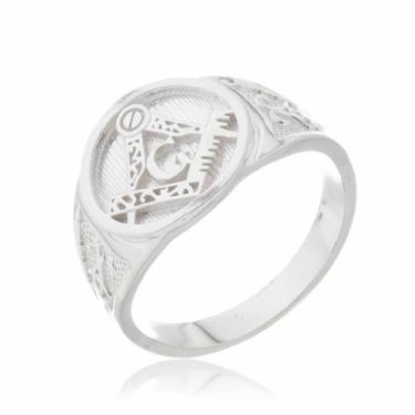 Imagem de Anel Maçonaria Maciço Prata 925 Kl - Juniorjoiaspiracicaba, 20